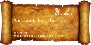 Maricsek László névjegykártya