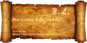 Maricsek László névjegykártya