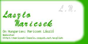 laszlo maricsek business card